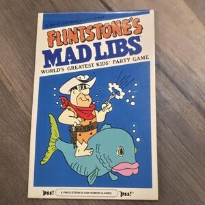 Vintage Flintstone's Mad Libs Party Game Activity Book, Partially Used 1980